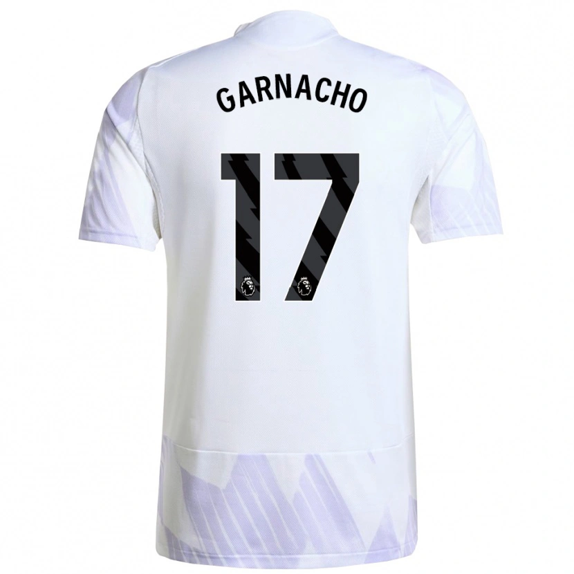 Danxen Criança Camisola Alejandro Garnacho #17 Branco Roxo Roxo Alternativa 2025/26 Camisa Brasil