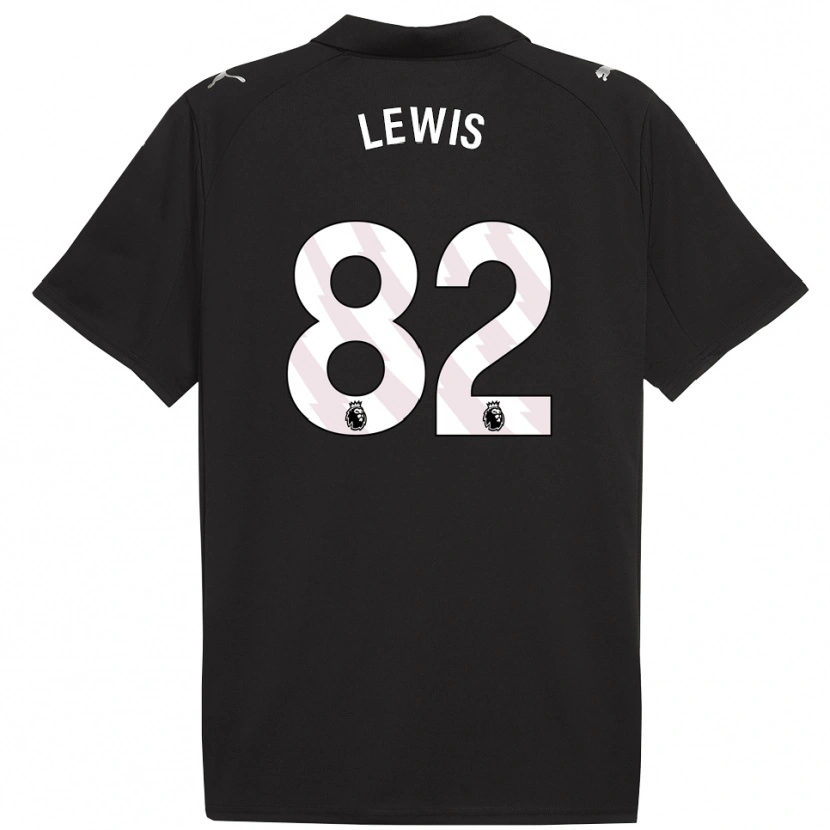 Danxen Criança Camisola Rico Lewis #82 Preto Branco Alternativa 2025/26 Camisa Brasil