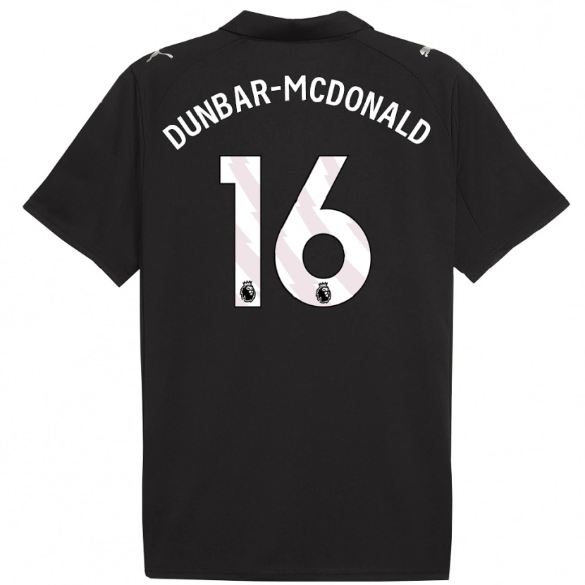 Danxen Criança Camisola Christian Dunbar-Mcdonald #16 Preto Branco Alternativa 2025/26 Camisa Brasil