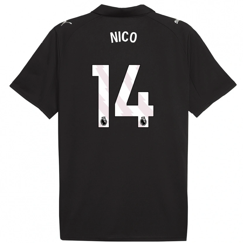 Danxen Criança Camisola Nico González #14 Preto Branco Alternativa 2025/26 Camisa Brasil