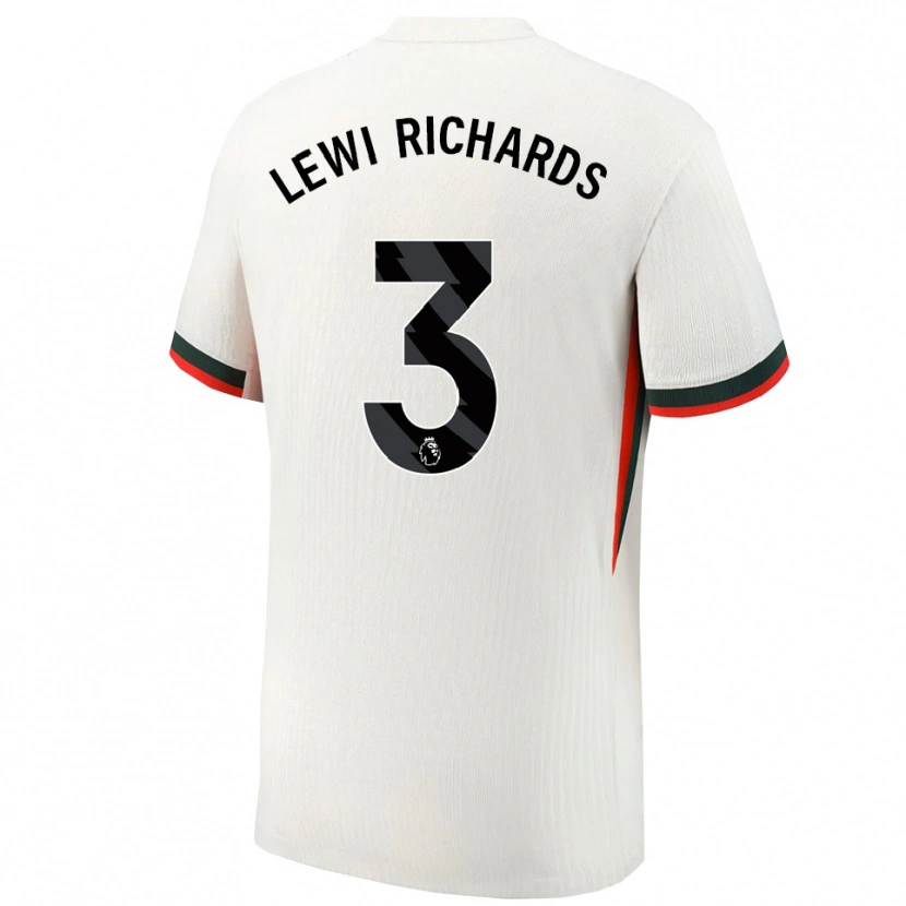 Danxen Criança Camisola Lewi Richards #3 Branco Verde Alternativa 2025/26 Camisa Brasil
