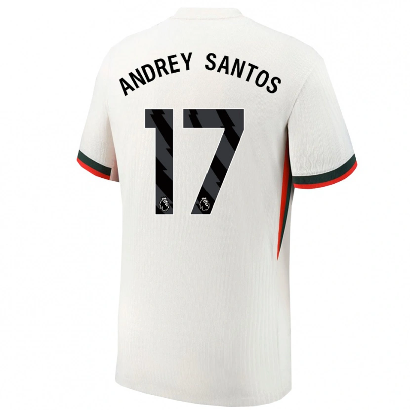 Danxen Criança Camisola Andrey Santos #17 Branco Verde Alternativa 2025/26 Camisa Brasil