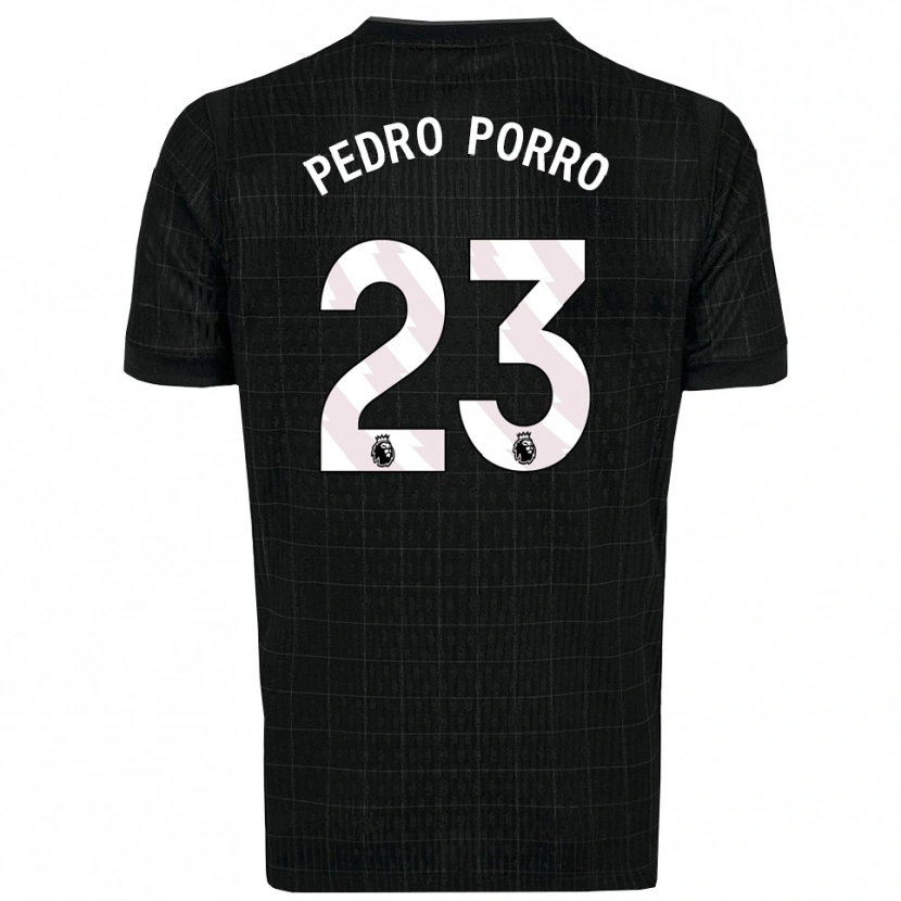 Danxen Criança Camisola Pedro Porro #23 Preto Cinza Alternativa 2025/26 Camisa Brasil