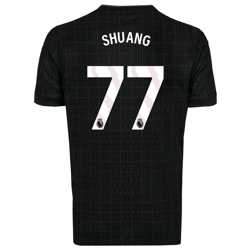 Danxen Criança Camisola Wang Shuang #77 Preto Cinza Alternativa 2025/26 Camisa Brasil