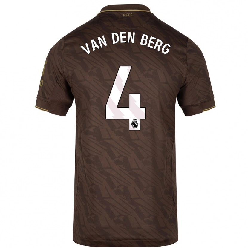 Danxen Criança Camisola Sepp Van Den Berg #4 Marrom Dourado Alternativa 2025/26 Camisa Brasil