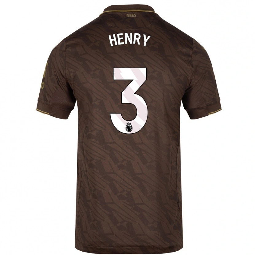 Danxen Criança Camisola Rico Henry #3 Marrom Dourado Alternativa 2025/26 Camisa Brasil