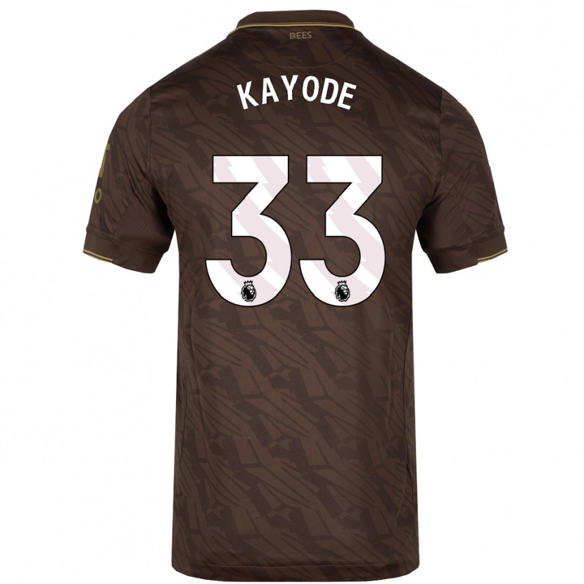 Danxen Criança Camisola Michael Kayode #33 Marrom Dourado Alternativa 2025/26 Camisa Brasil