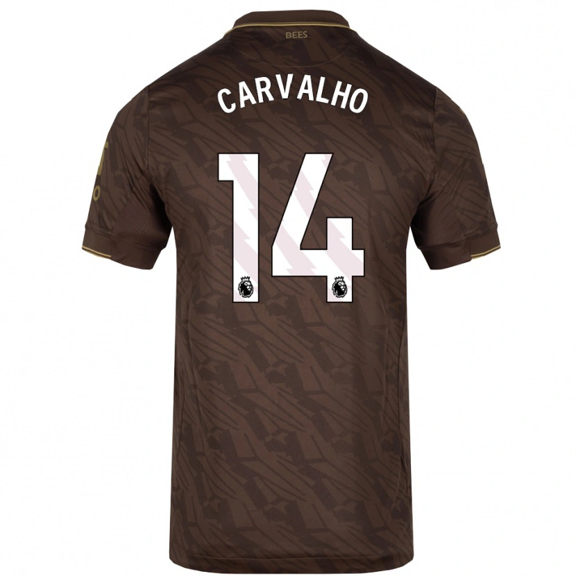 Danxen Criança Camisola Fábio Carvalho #14 Marrom Dourado Alternativa 2025/26 Camisa Brasil
