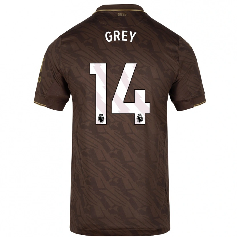 Danxen Criança Camisola Andre Grey #14 Marrom Dourado Alternativa 2025/26 Camisa Brasil