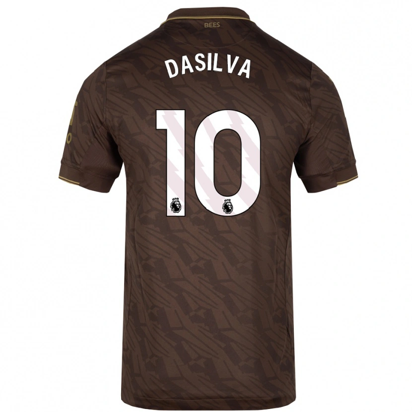 Danxen Criança Camisola Josh Dasilva #10 Marrom Dourado Alternativa 2025/26 Camisa Brasil