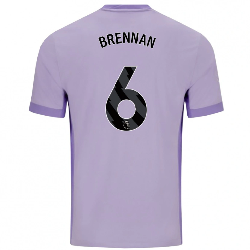 Danxen Criança Camisola Zach Brennan #6 Roxo Taro Branco Alternativa 2025/26 Camisa Brasil