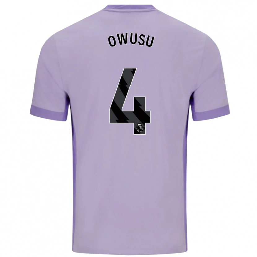 Danxen Criança Camisola Yussif Owusu #4 Roxo Taro Branco Alternativa 2025/26 Camisa Brasil