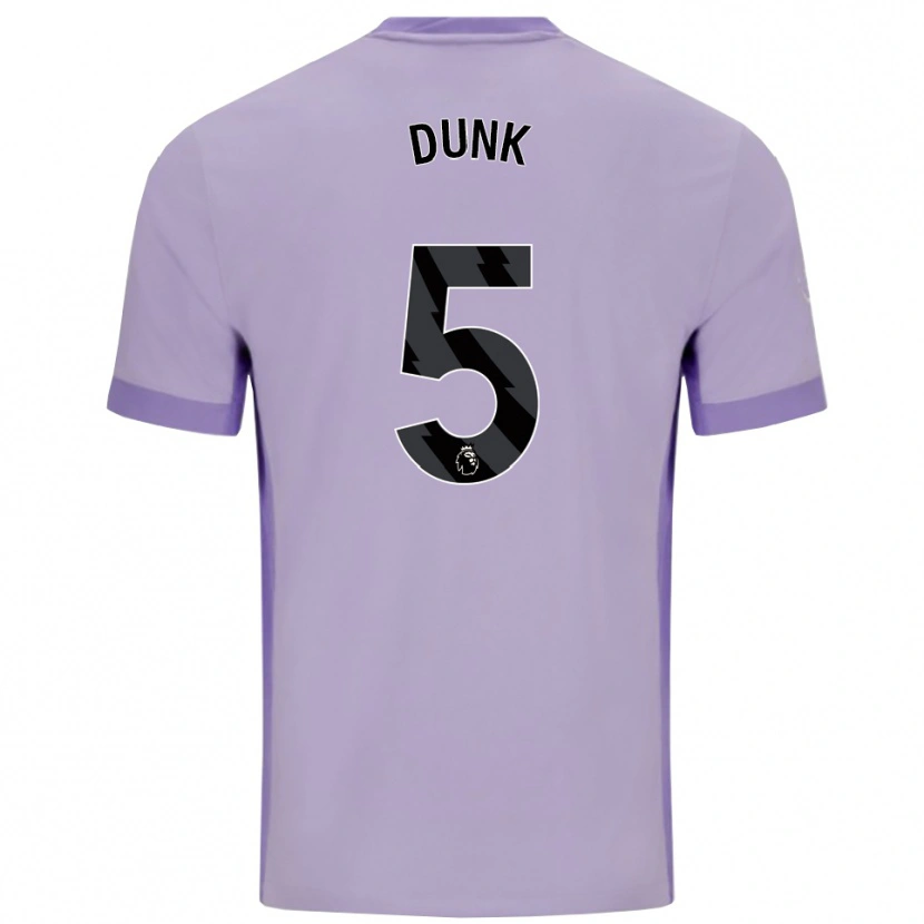 Danxen Criança Camisola Lewis Dunk #5 Roxo Taro Branco Alternativa 2025/26 Camisa Brasil