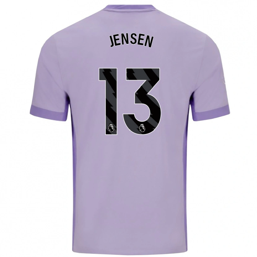 Danxen Criança Camisola Sebastian Jensen #13 Roxo Taro Branco Alternativa 2025/26 Camisa Brasil