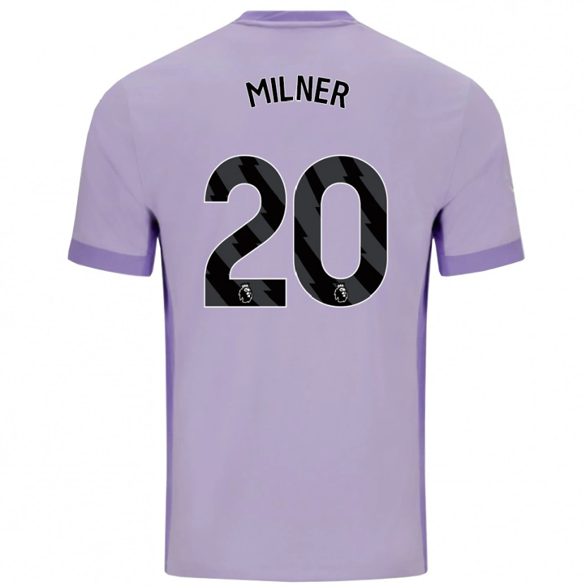 Danxen Criança Camisola James Milner #20 Roxo Taro Branco Alternativa 2025/26 Camisa Brasil