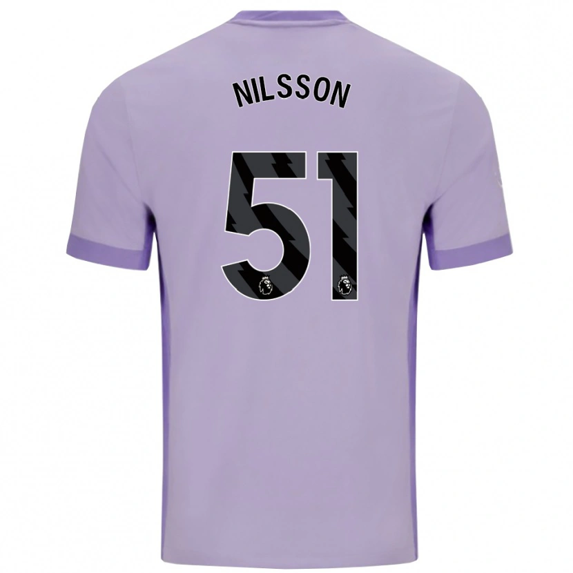 Danxen Criança Camisola Casper Nilsson #51 Roxo Taro Branco Alternativa 2025/26 Camisa Brasil