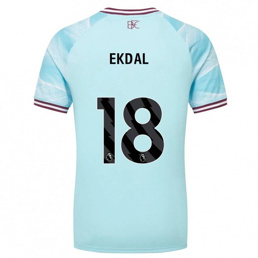 Danxen Criança Camisola Hjalmar Ekdal #18 Azul Celeste Borgonha Alternativa 2025/26 Camisa Brasil