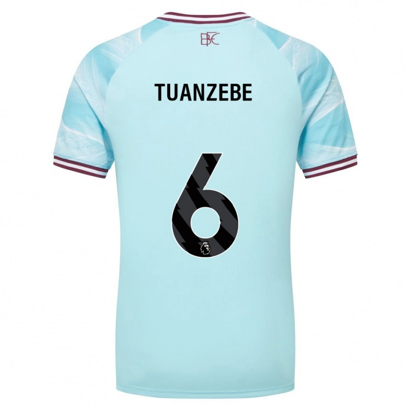 Danxen Criança Camisola Axel Tuanzebe #6 Azul Celeste Borgonha Alternativa 2025/26 Camisa Brasil