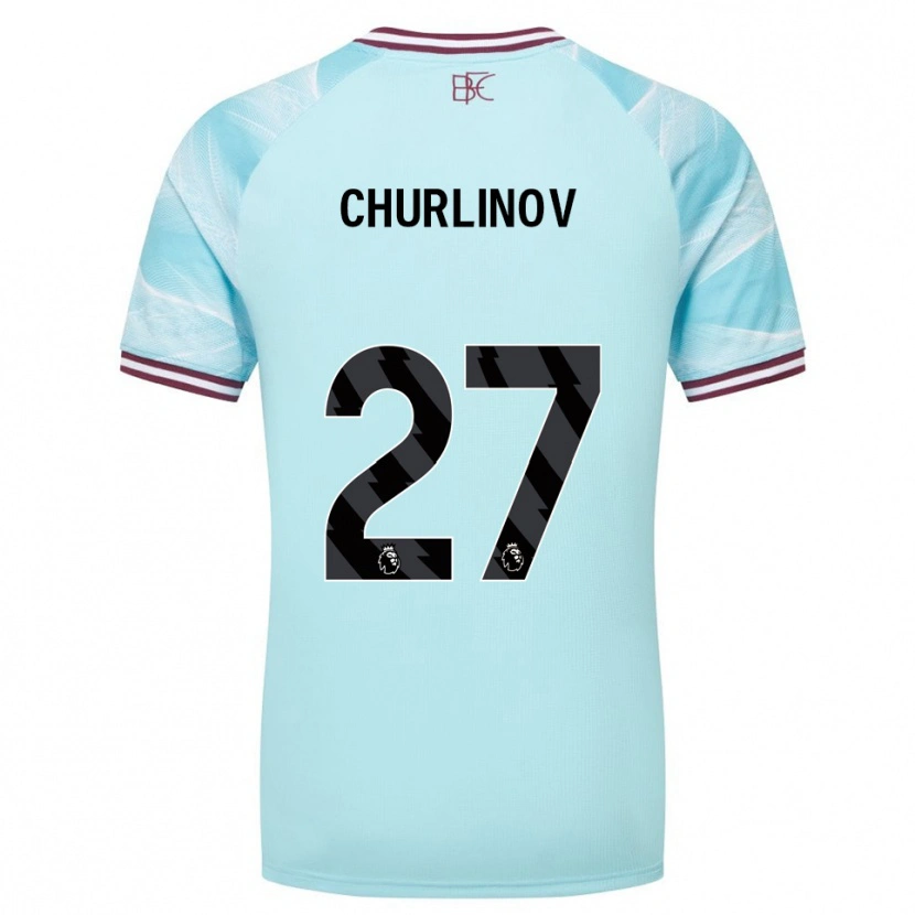 Danxen Criança Camisola Darko Churlinov #27 Azul Celeste Borgonha Alternativa 2025/26 Camisa Brasil