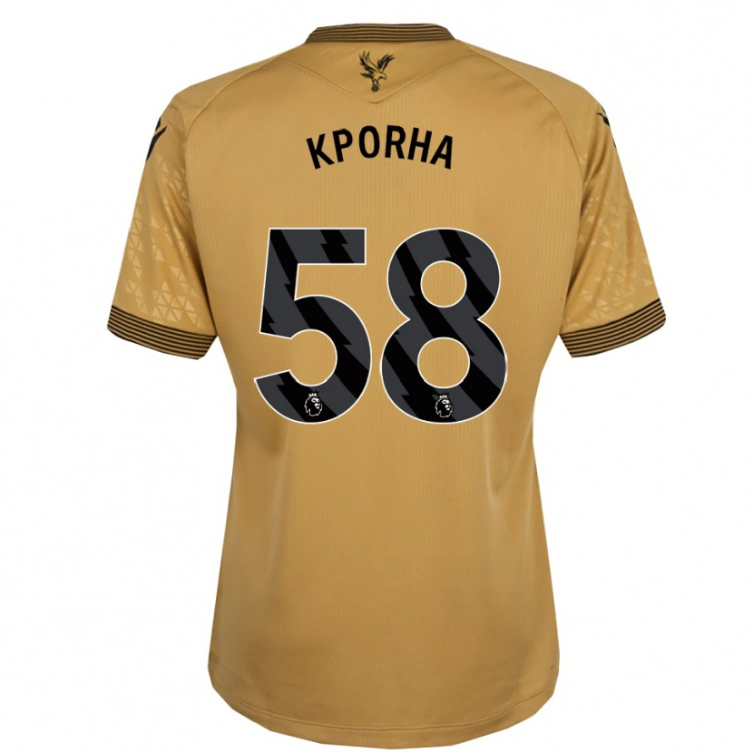 Danxen Criança Camisola Caleb Kporha #58 Dourado Preto Alternativa 2025/26 Camisa Brasil