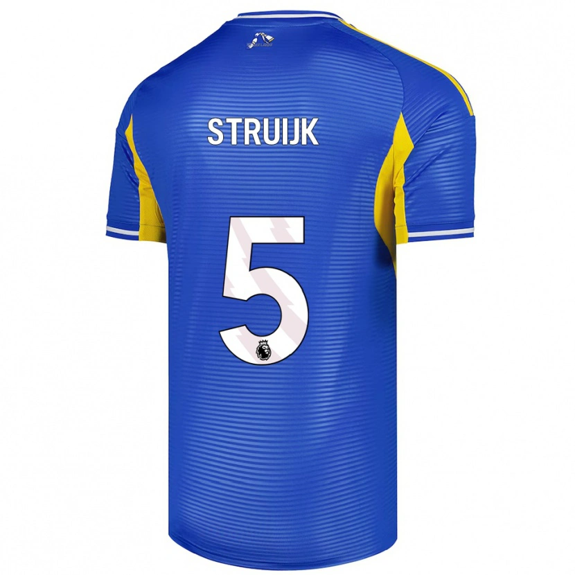 Danxen Criança Camisola Pascal Struijk #5 Azul Amarelo Alternativa 2025/26 Camisa Brasil