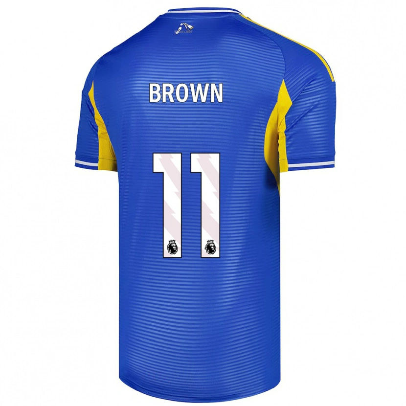 Danxen Criança Camisola Abbie Brown #11 Azul Amarelo Alternativa 2025/26 Camisa Brasil