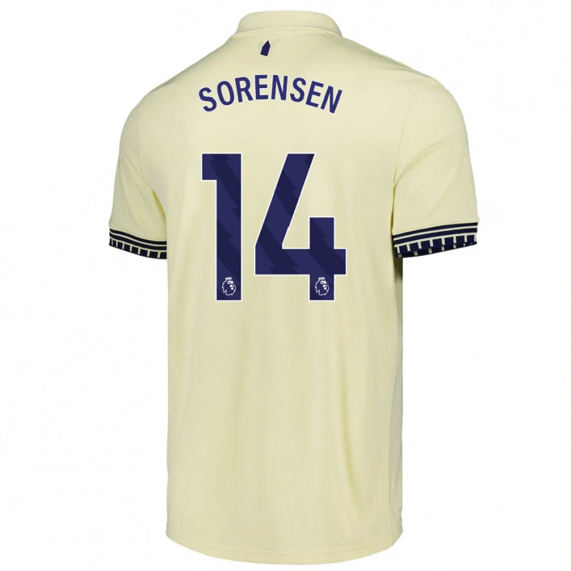 Danxen Criança Camisola Nicoline Sorensen #14 Branco Sujo Preto Alternativa 2025/26 Camisa Brasil