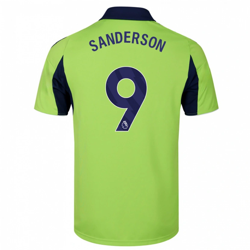 Danxen Criança Camisola Oliver Sanderson #9 Verde Marinho Branco Alternativa 2025/26 Camisa Brasil