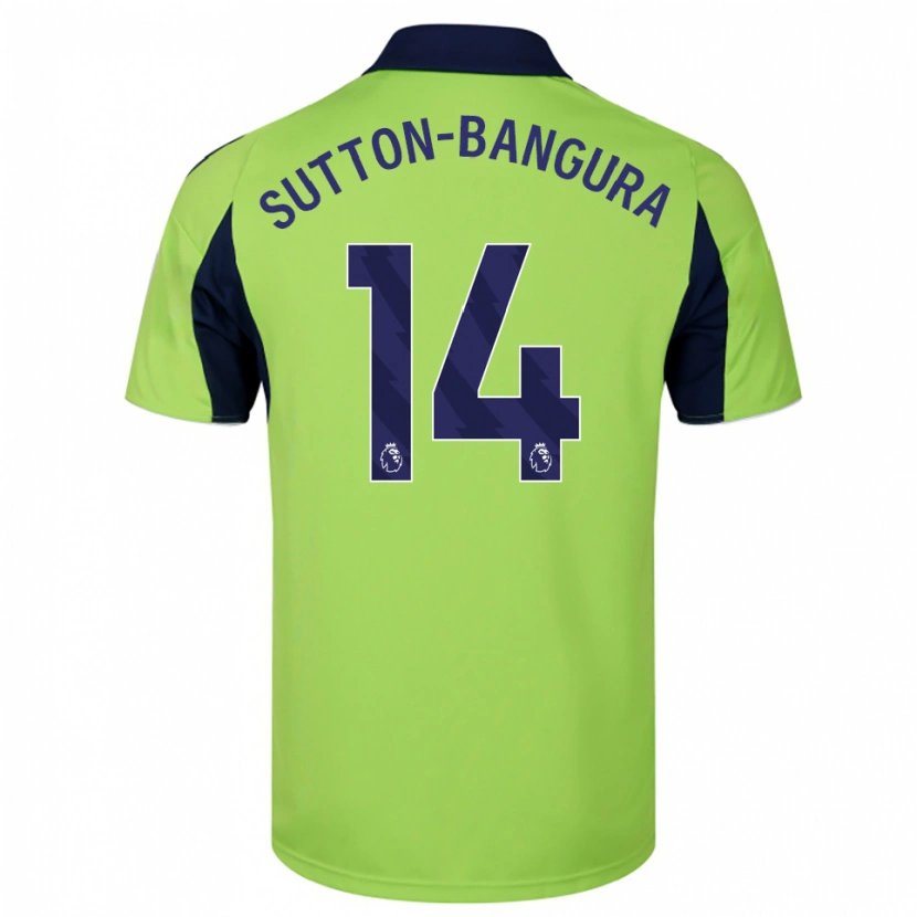 Danxen Criança Camisola William Sutton-Bangura #14 Verde Marinho Branco Alternativa 2025/26 Camisa Brasil