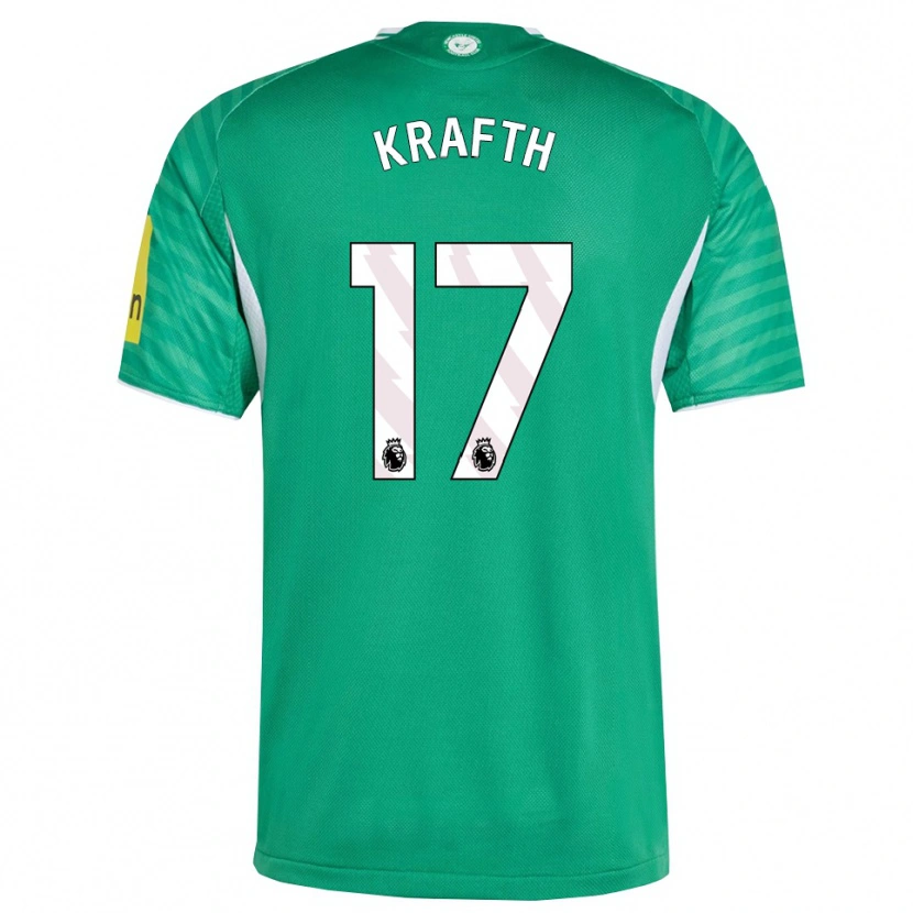 Danxen Criança Camisola Emil Krafth #17 Verde Branco Alternativa 2025/26 Camisa Brasil
