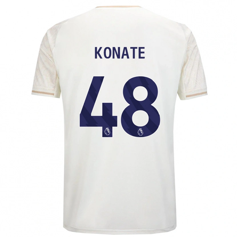 Danxen Criança Camisola Ateef Konaté #48 Branco Sujo Preto Alternativa 2025/26 Camisa Brasil