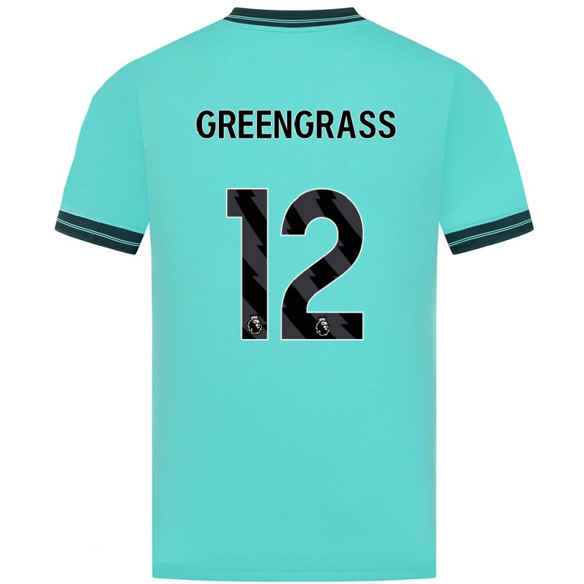 Danxen Criança Camisola Charlotte Greengrass #12 Azul Celeste Verde Alternativa 2025/26 Camisa Brasil