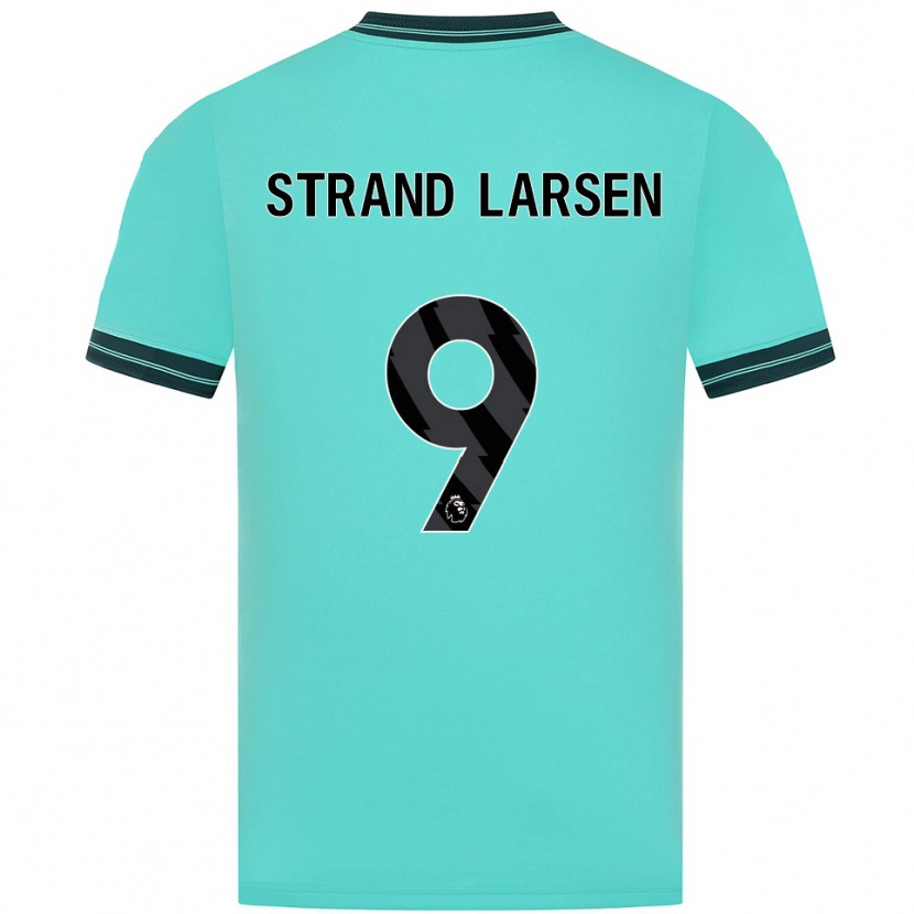 Danxen Criança Camisola Jørgen Strand Larsen #9 Azul Celeste Verde Alternativa 2025/26 Camisa Brasil