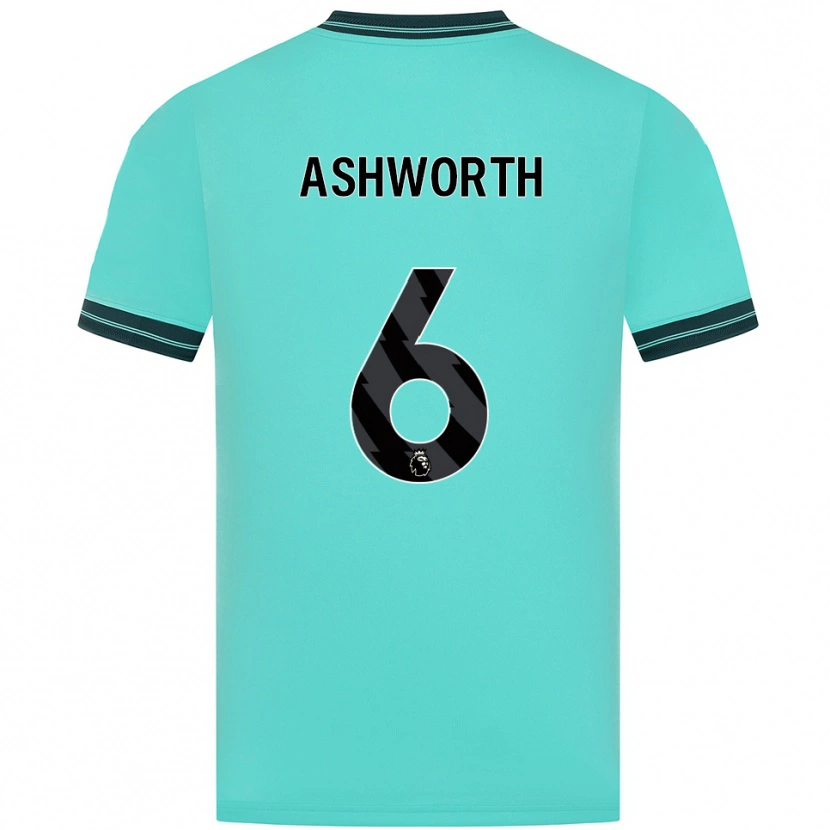 Danxen Criança Camisola Finn Ashworth #6 Azul Celeste Verde Alternativa 2025/26 Camisa Brasil