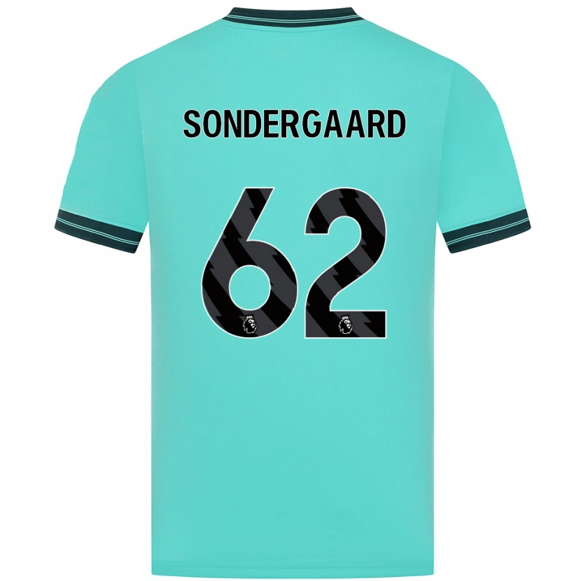 Danxen Criança Camisola Andreas Sondergaard #62 Azul Celeste Verde Alternativa 2025/26 Camisa Brasil