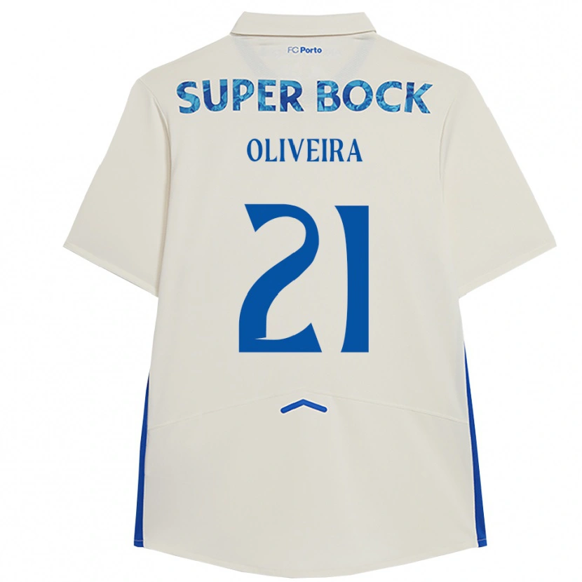 Danxen Criança Camisola Gonçalo Oliveira #21 Branco Azul Terceiro 2025/26 Camisa Brasil