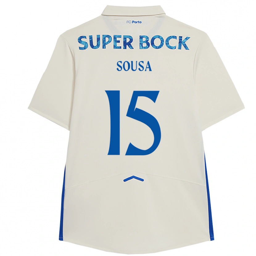 Danxen Criança Camisola Vasco Sousa #15 Branco Azul Terceiro 2025/26 Camisa Brasil