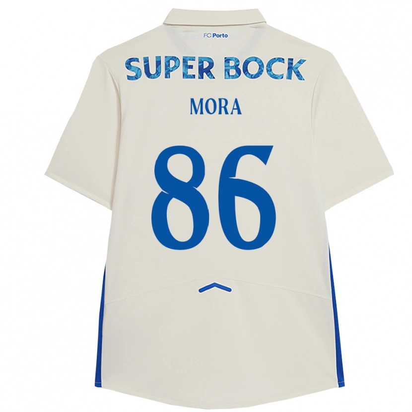 Danxen Criança Camisola Rodrigo Mora #86 Branco Azul Terceiro 2025/26 Camisa Brasil