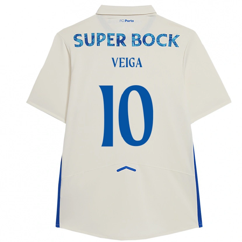 Danxen Criança Camisola Gabri Veiga #10 Branco Azul Terceiro 2025/26 Camisa Brasil