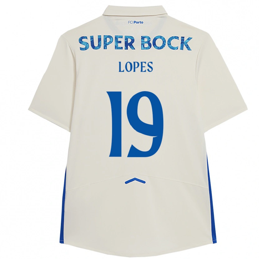 Danxen Criança Camisola João Lopes #19 Branco Azul Terceiro 2025/26 Camisa Brasil