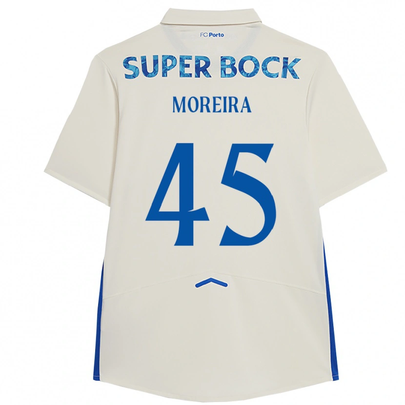 Danxen Criança Camisola João Moreira #45 Branco Azul Terceiro 2025/26 Camisa Brasil