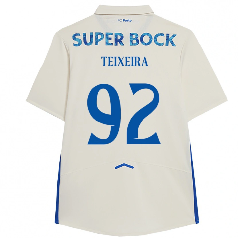 Danxen Criança Camisola João Teixeira #92 Branco Azul Terceiro 2025/26 Camisa Brasil
