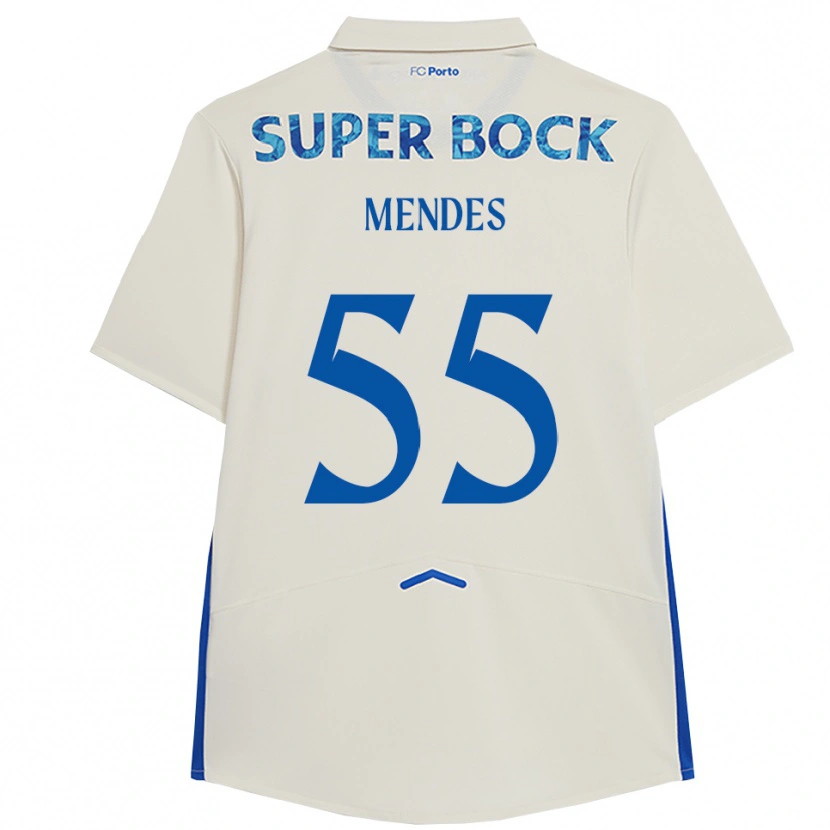Danxen Criança Camisola Joao Mendes #55 Branco Azul Terceiro 2025/26 Camisa Brasil