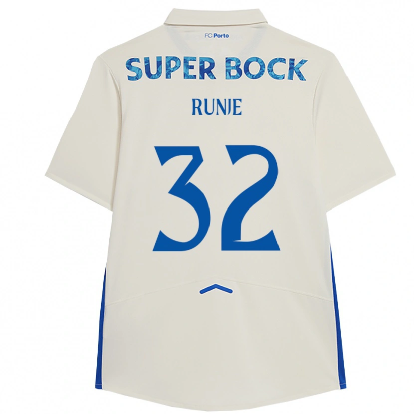 Danxen Criança Camisola Roko Runje #32 Branco Azul Terceiro 2025/26 Camisa Brasil