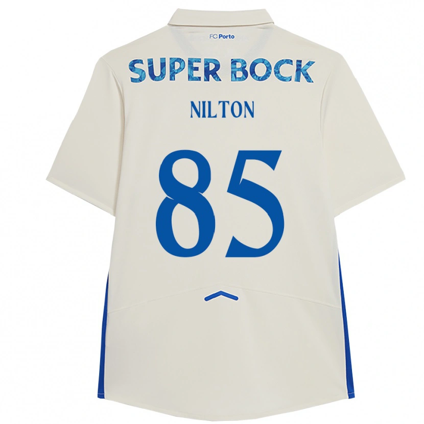 Danxen Criança Camisola Nilton #85 Branco Azul Terceiro 2025/26 Camisa Brasil