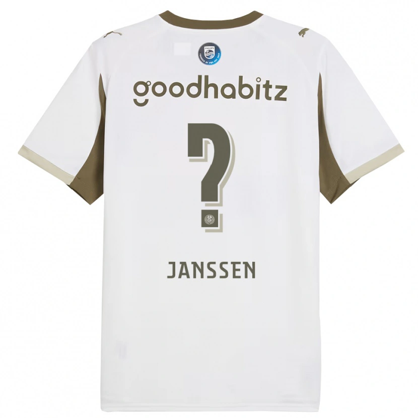 Danxen Criança Camisola Niek Janssen #0 Branco Cinza Terceiro 2025/26 Camisa Brasil