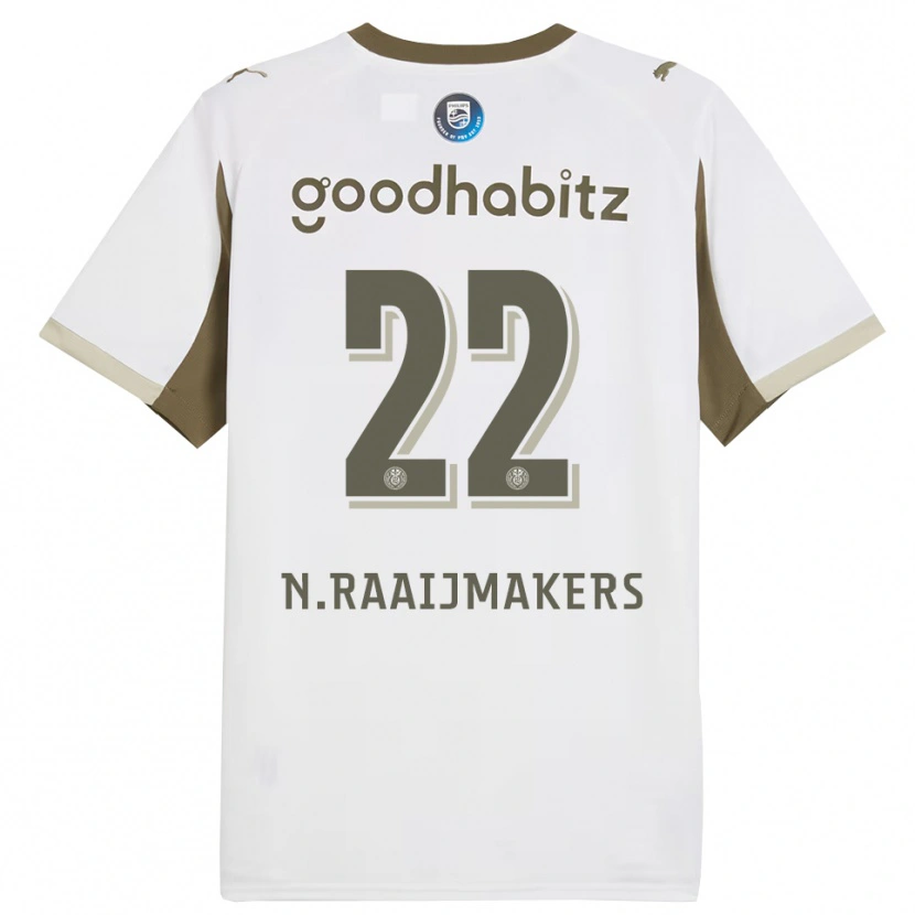 Danxen Criança Camisola Niels Raaijmakers #22 Branco Cinza Terceiro 2025/26 Camisa Brasil
