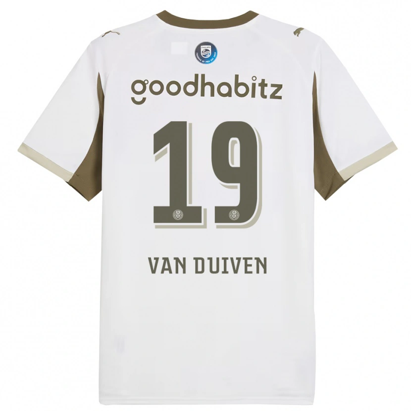 Danxen Criança Camisola Jason Van Duiven #19 Branco Cinza Terceiro 2025/26 Camisa Brasil