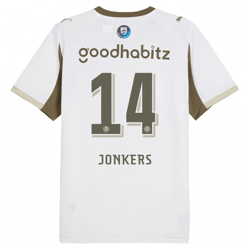 Danxen Criança Camisola Brent Jonkers #14 Branco Cinza Terceiro 2025/26 Camisa Brasil
