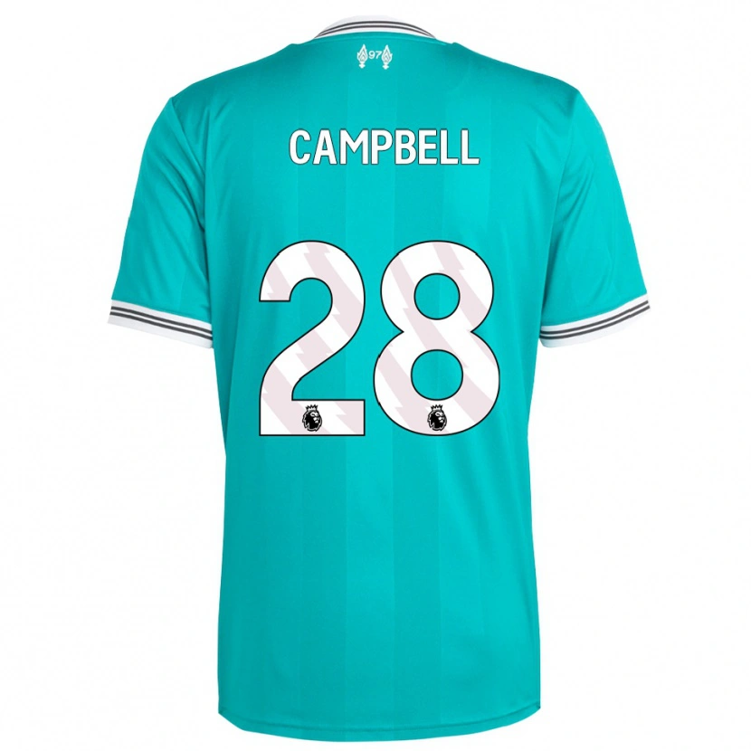 Danxen Criança Camisola Megan Campbell #28 Verde Branco Terceiro 2025/26 Camisa Brasil